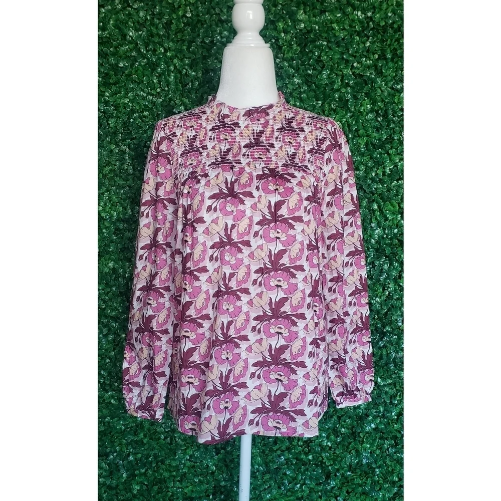 29. J.Crew Smocked button-back top in Liberty® Butterfield Poppy organic cotton